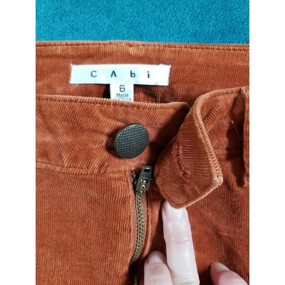 CAbi Jeans Size 6 Womens Brown Stretch Pants Corduroy Ladies Mid Rise Skinny - Picture 5 of 12